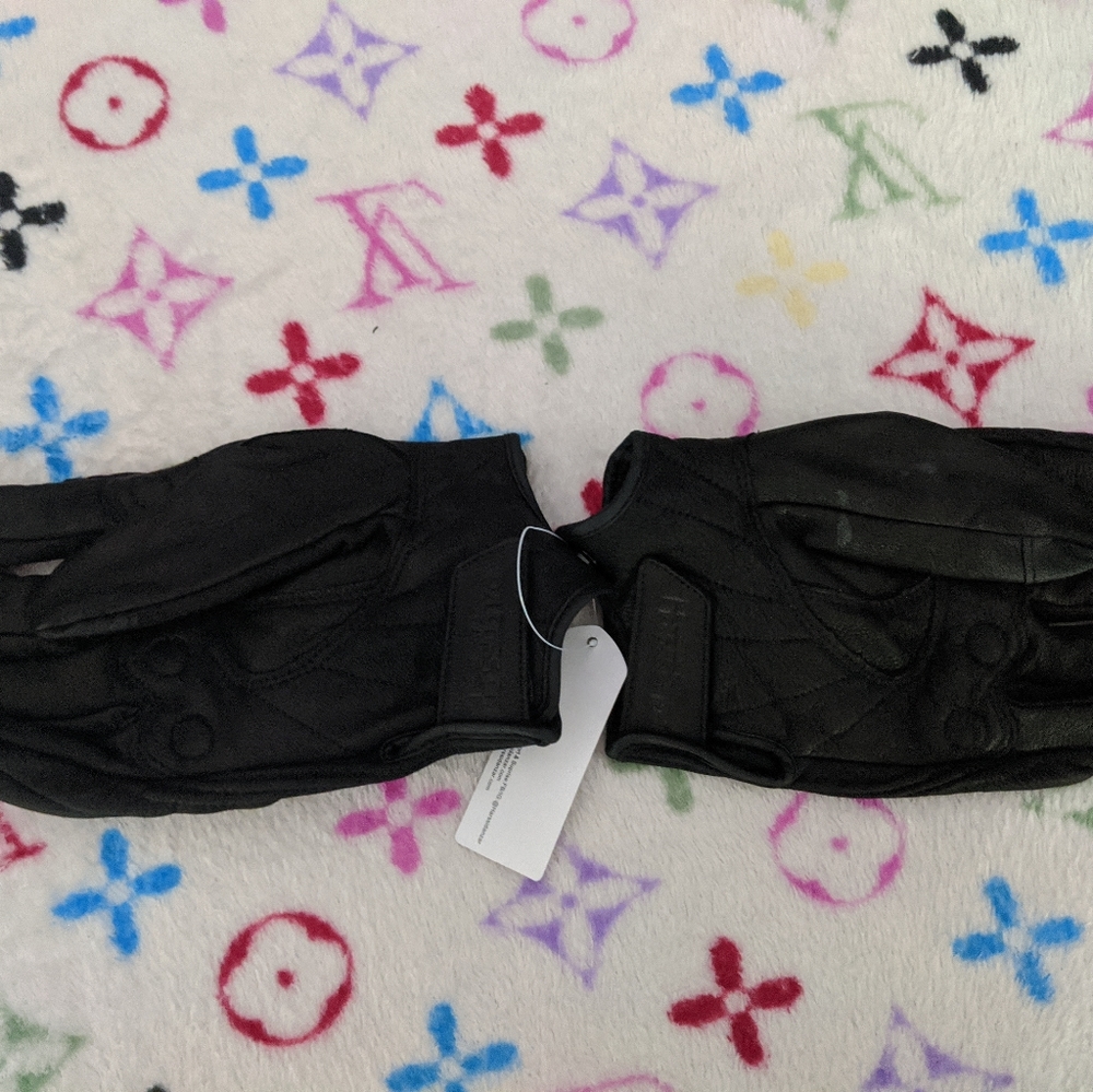 Men's Biker Moto Leather Chaps and Gloves